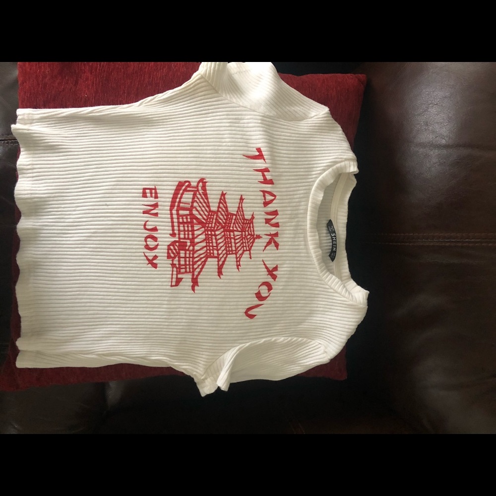 Shein Thank You Enjoy Crop Top